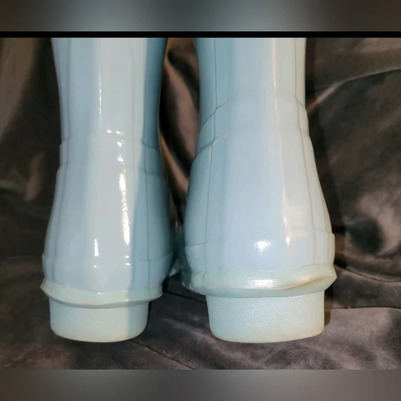 Hunter Original Tall Blue Green Waterproof 7 Boot W/ Matching Metallic Socks - Picture 9 of 16